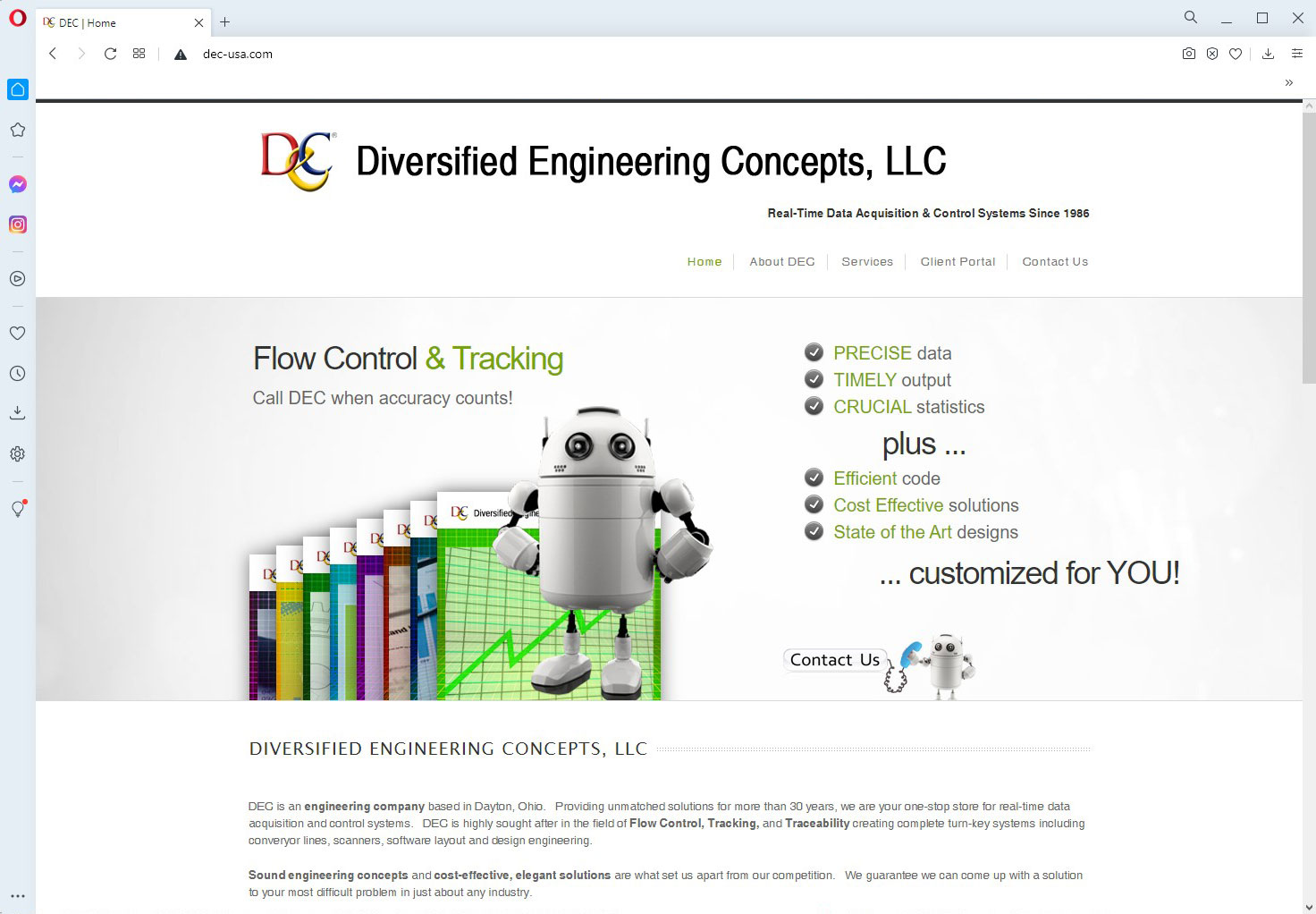 Diversified Engineering Concepts, LLC - DEC Website Image